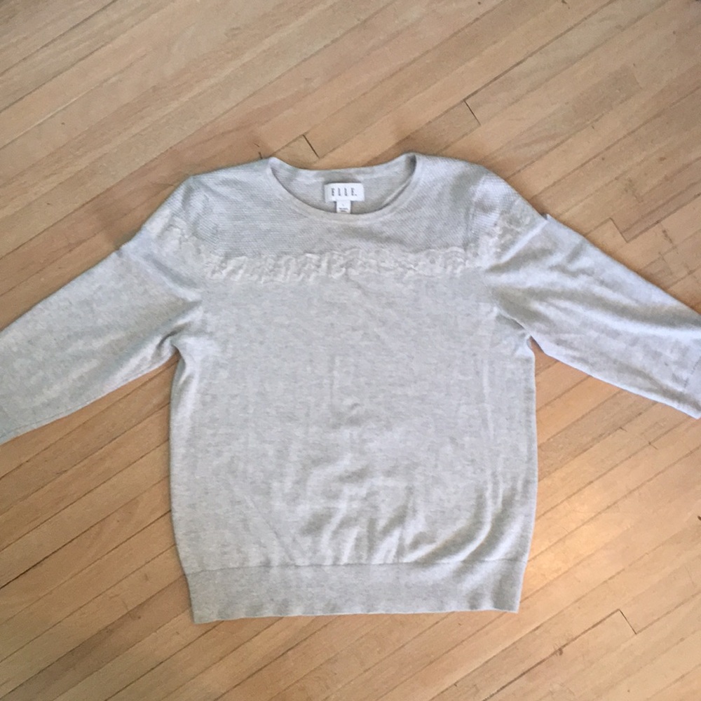 ELLE knit and lace 3/4 sleeve top